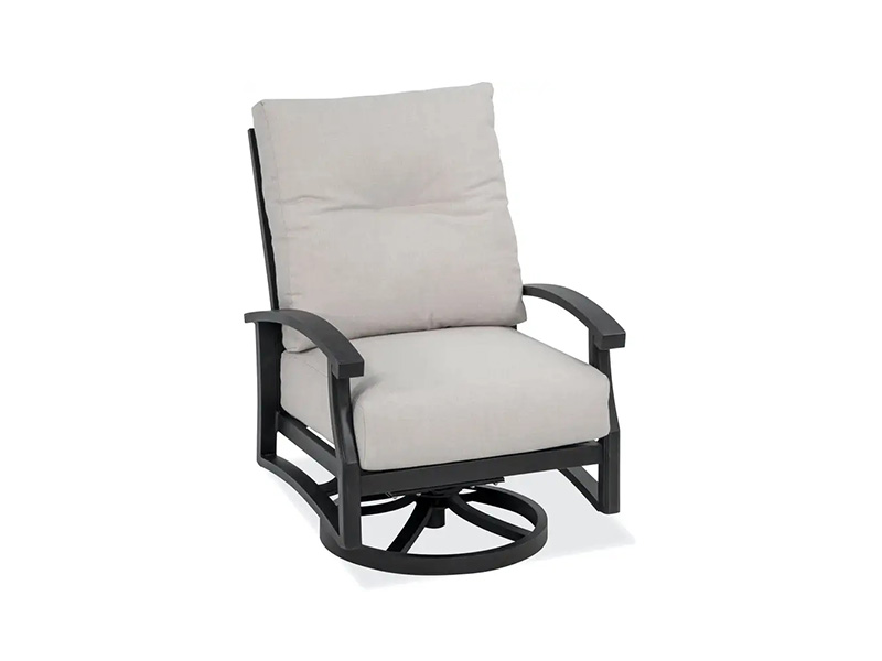 Lodge  Aged Bronze Aluminumwith Cushions Patio Swivel Club Chair