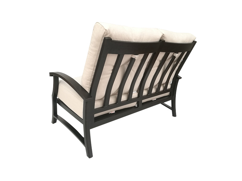 Lodge Aged Bronze Aluminumwith Cushions Patio Loveseat