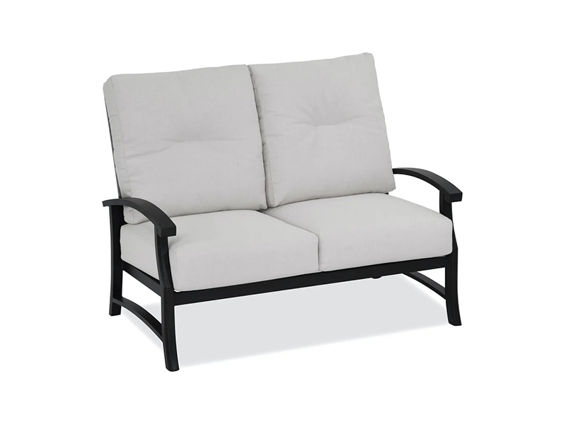 Lodge Aged Bronze Aluminumwith Cushions Patio Loveseat