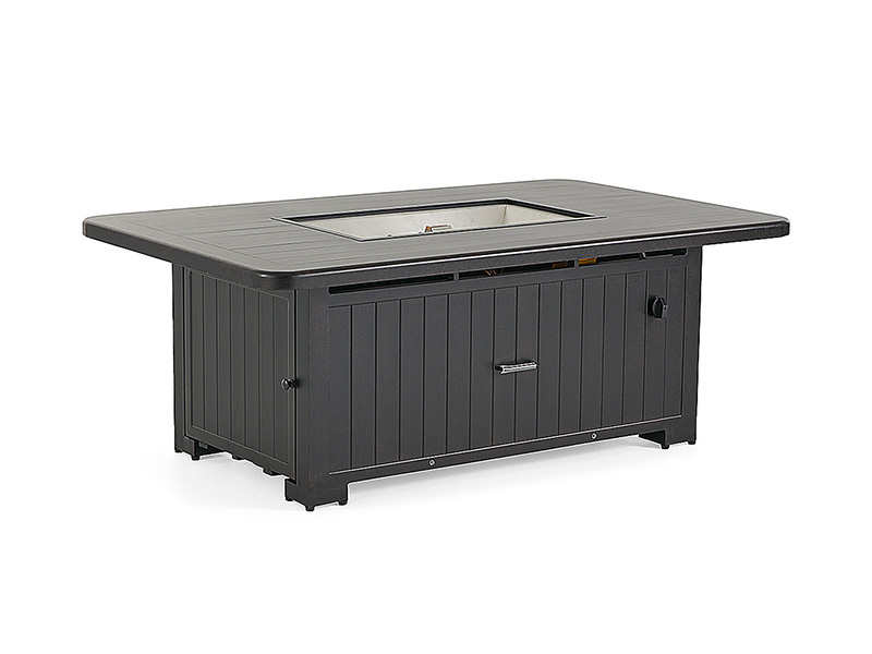 Solstice Aluminum Patio 58X36 in.  Fire Pit Slat Top Table