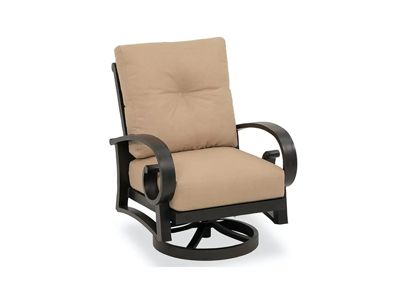 Solstice  Aged Bronze Aluminumwith Cushions Patio Swivel Club Chair