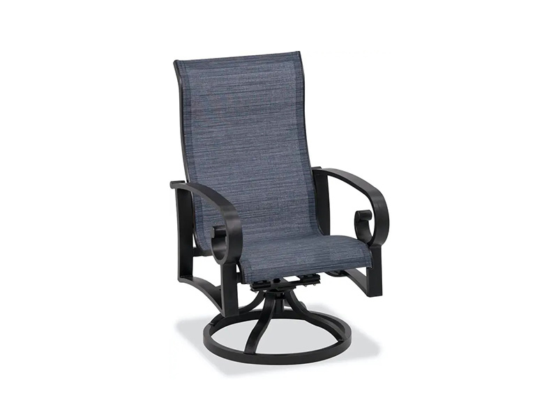 Handmade Aged Bronze Aluminum Sling Outdoor Dining Chair for Patio and Garden