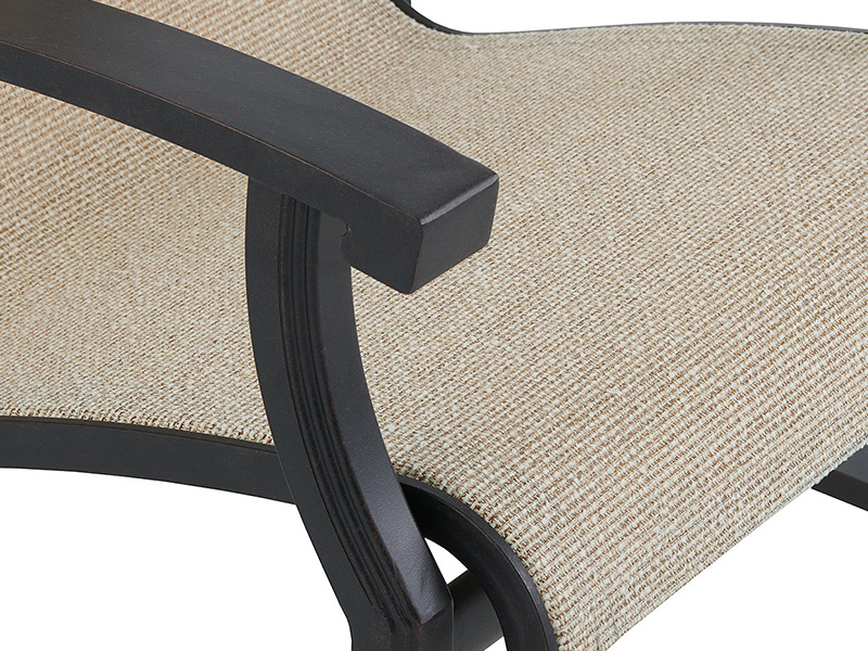 Handcrafted Aged Bronze Aluminum Sling Dining Chair