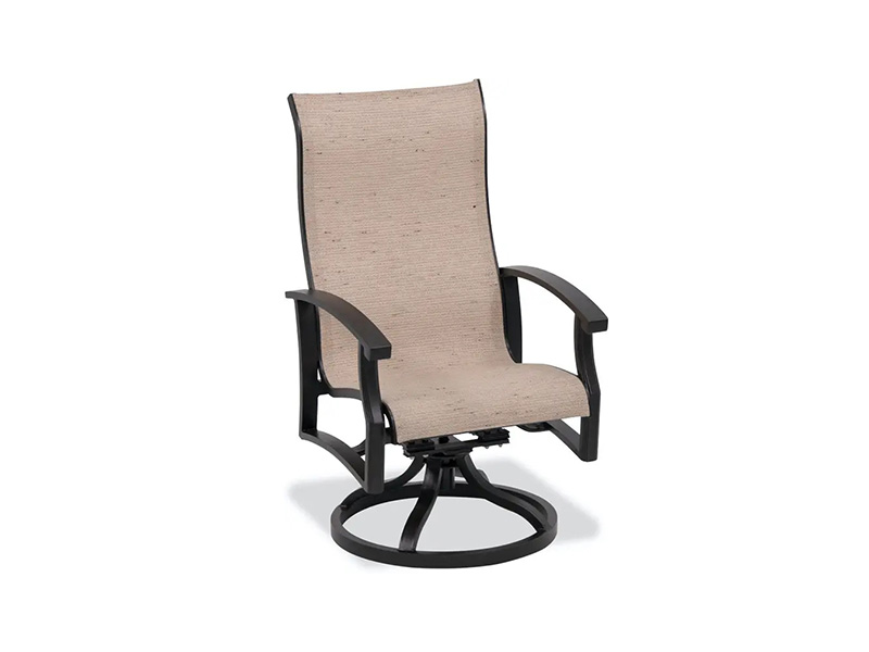 Handcrafted Aged Bronze Aluminum Sling Dining Chair